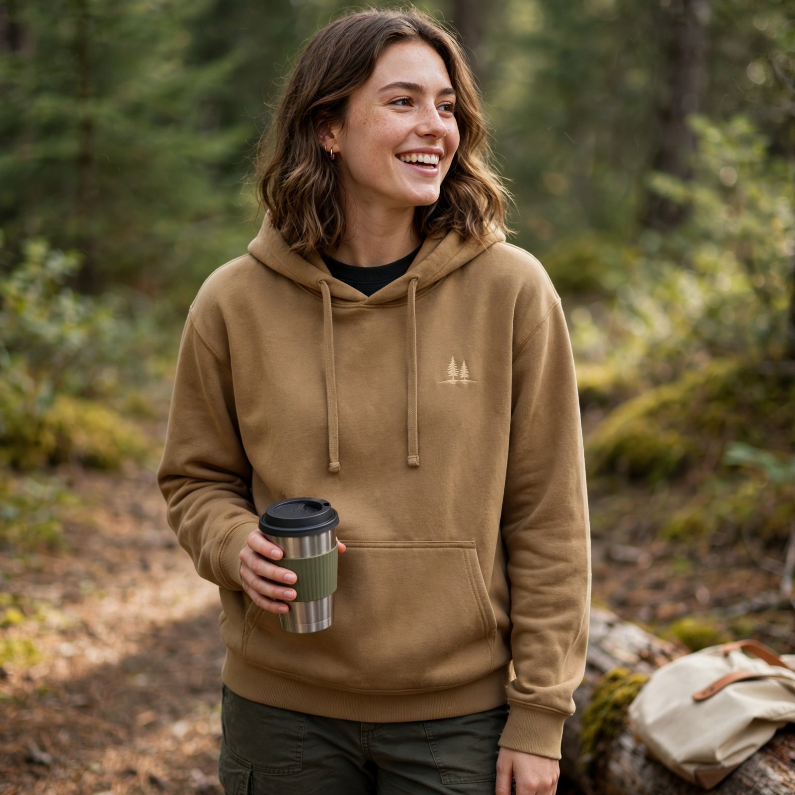 Twin Pines Essential Hoodie, Coyote Brown