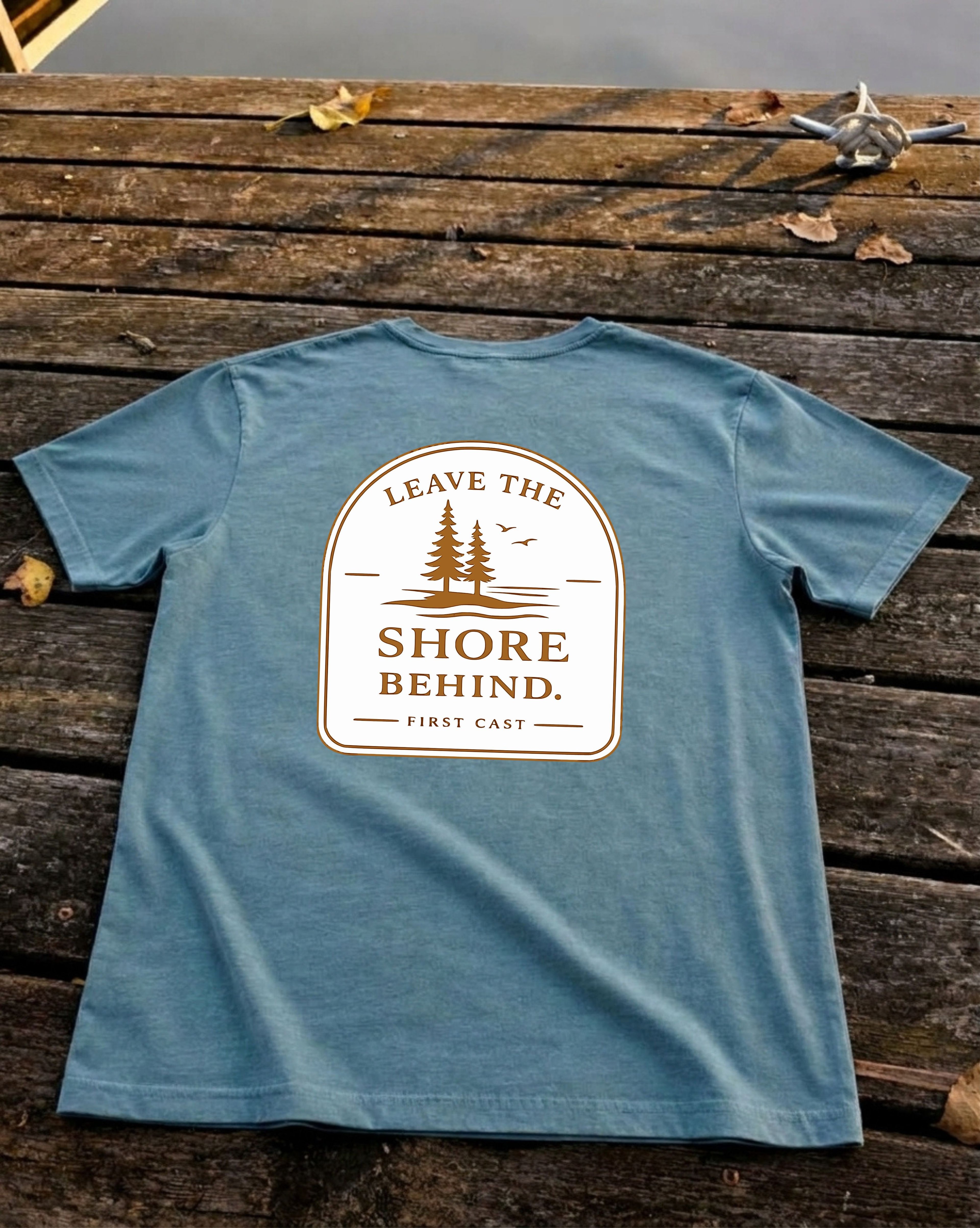 Leave the Shore Behind Heritage Tee, Heather Deep Teal