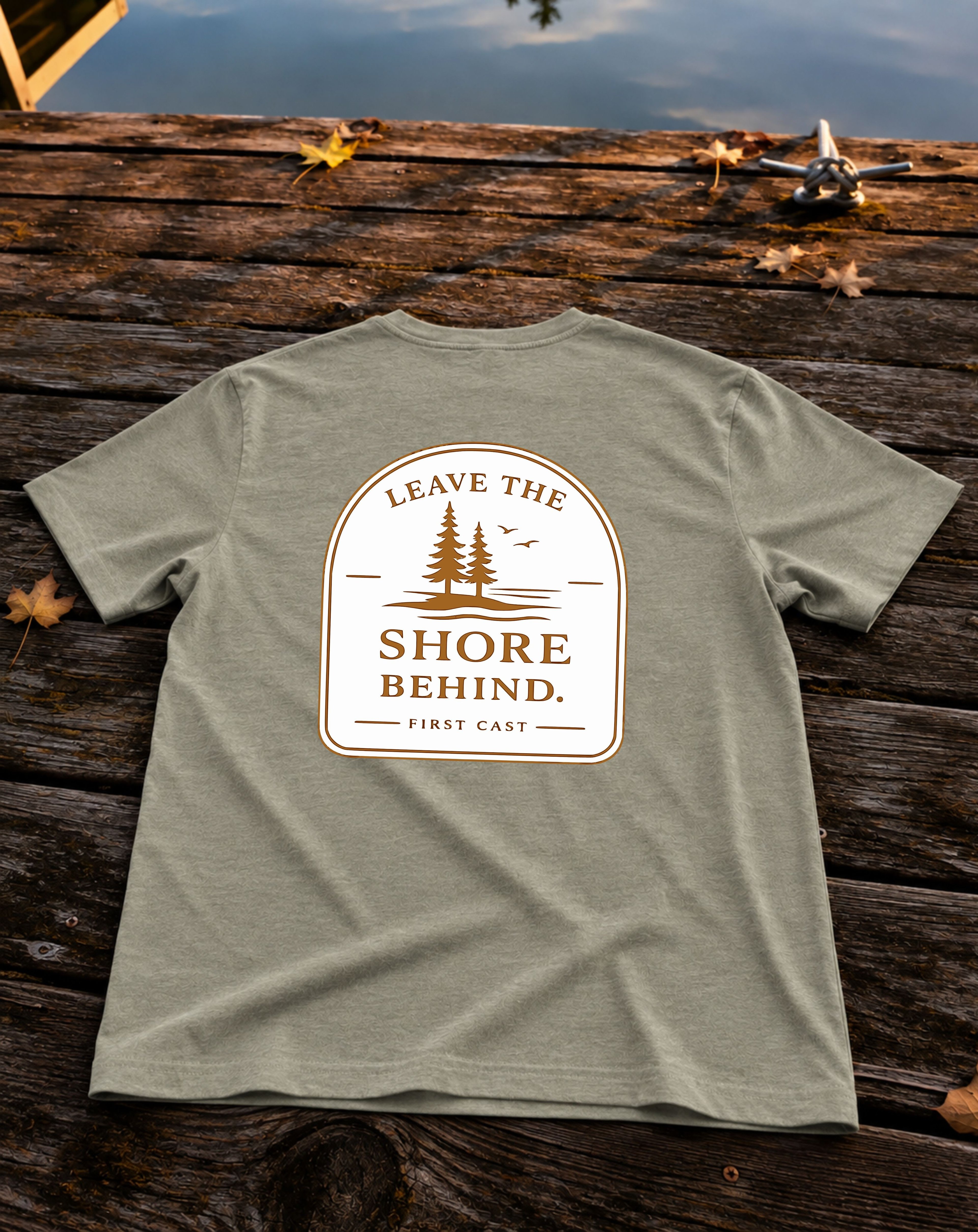 Leave the Shore Behind Heritage Tee, Heather Stone