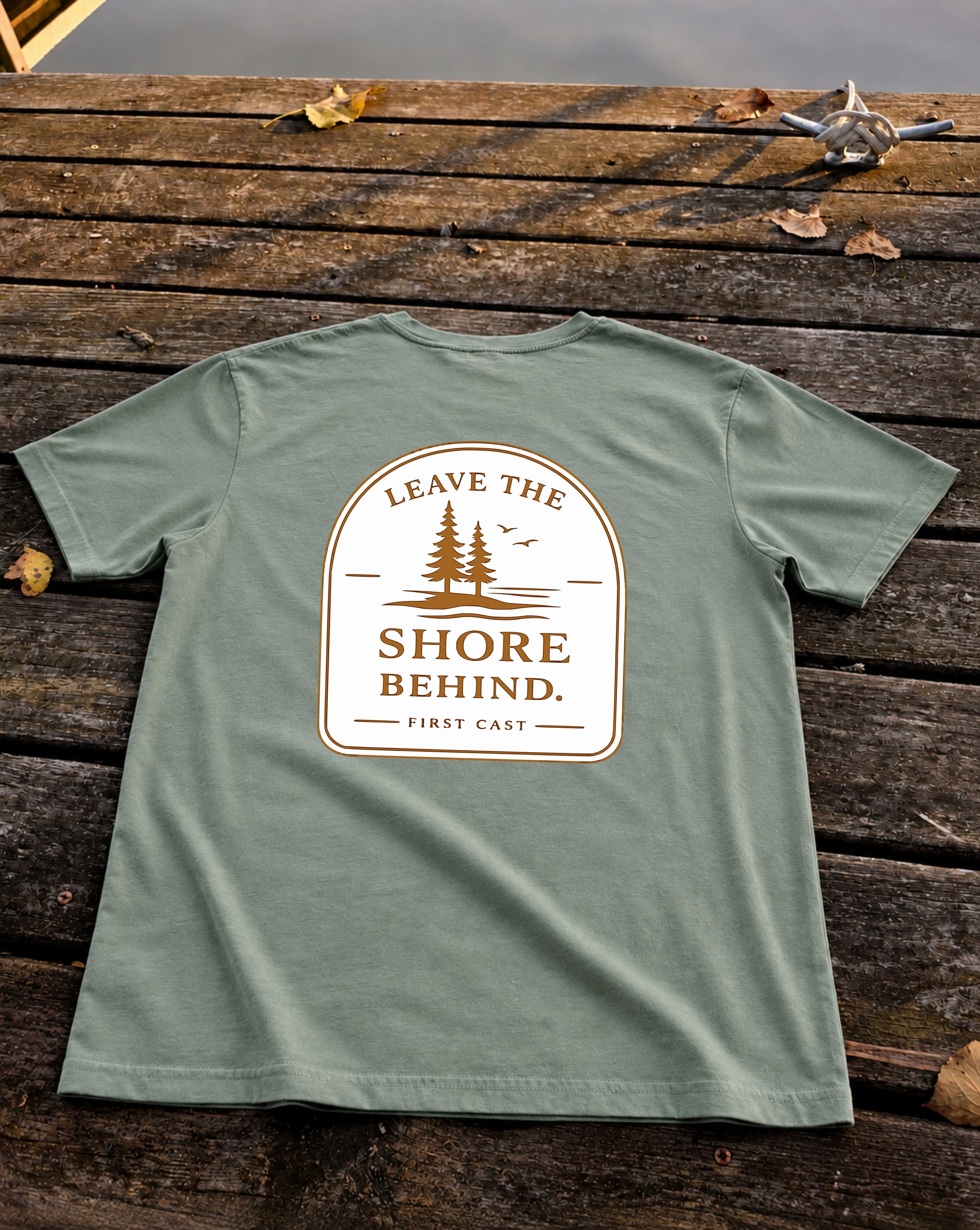 Leave the Shore Behind Heritage Tee, Sage
