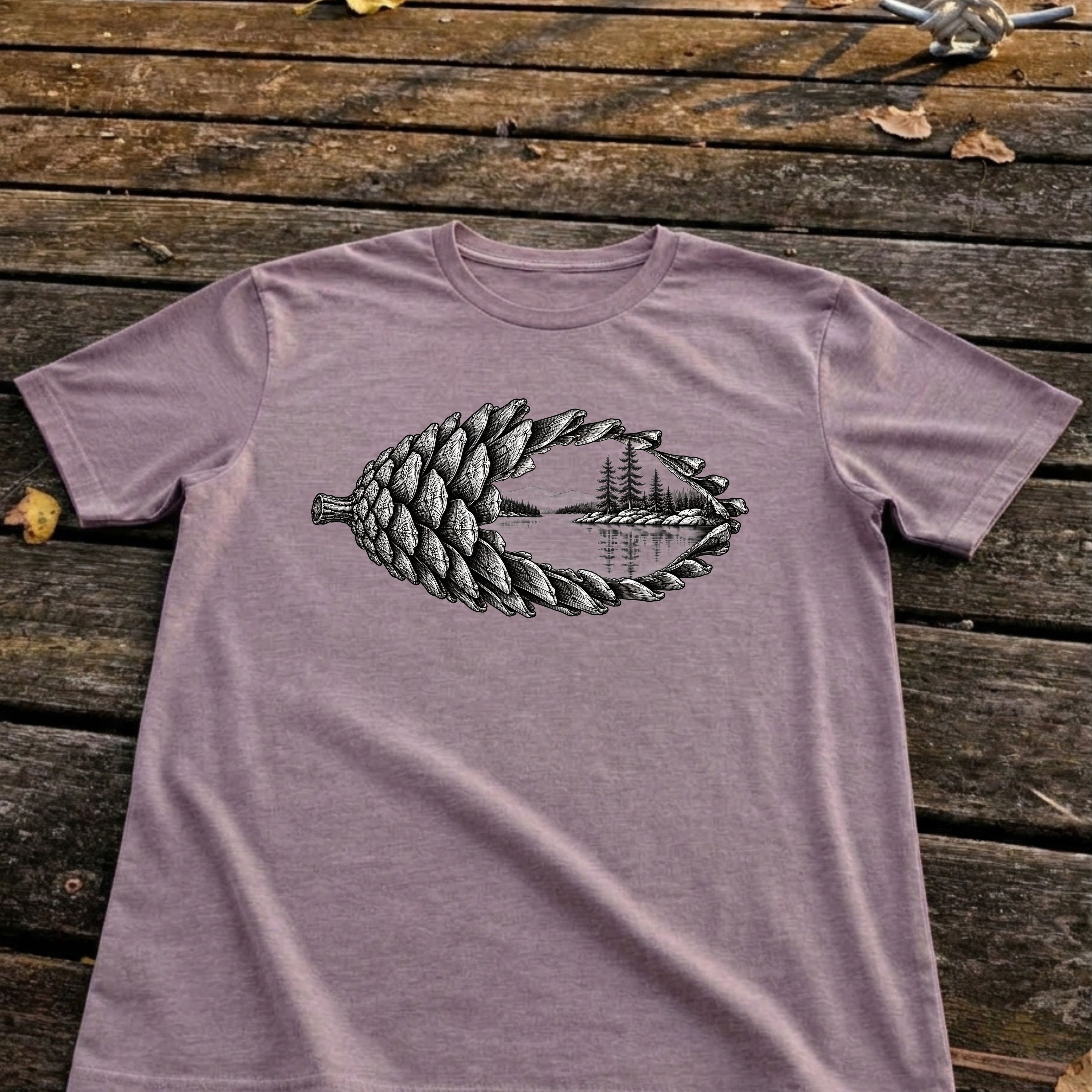 Pinecone Lake Tee, Heather Purple