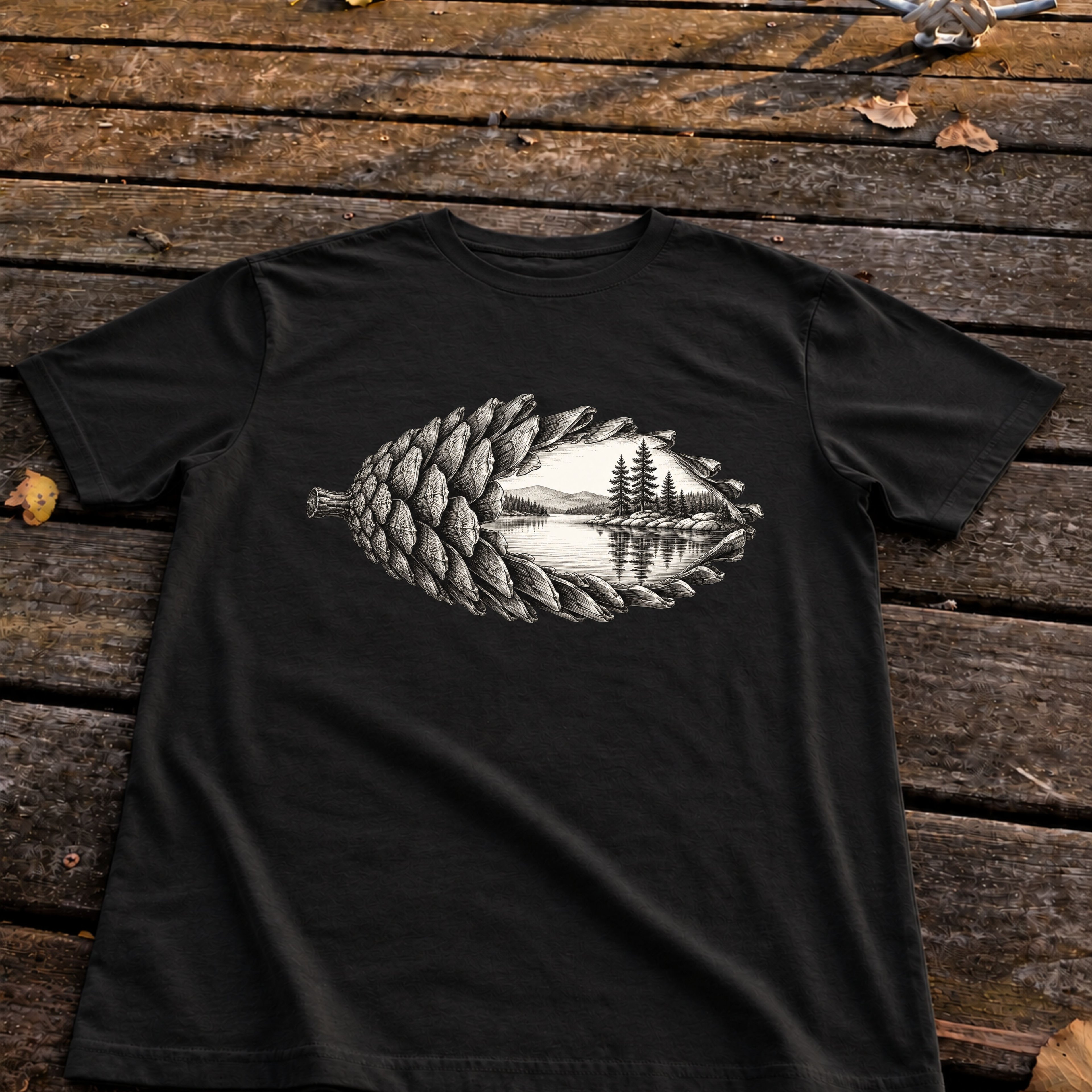 Pinecone Lake Tee, Black Heather