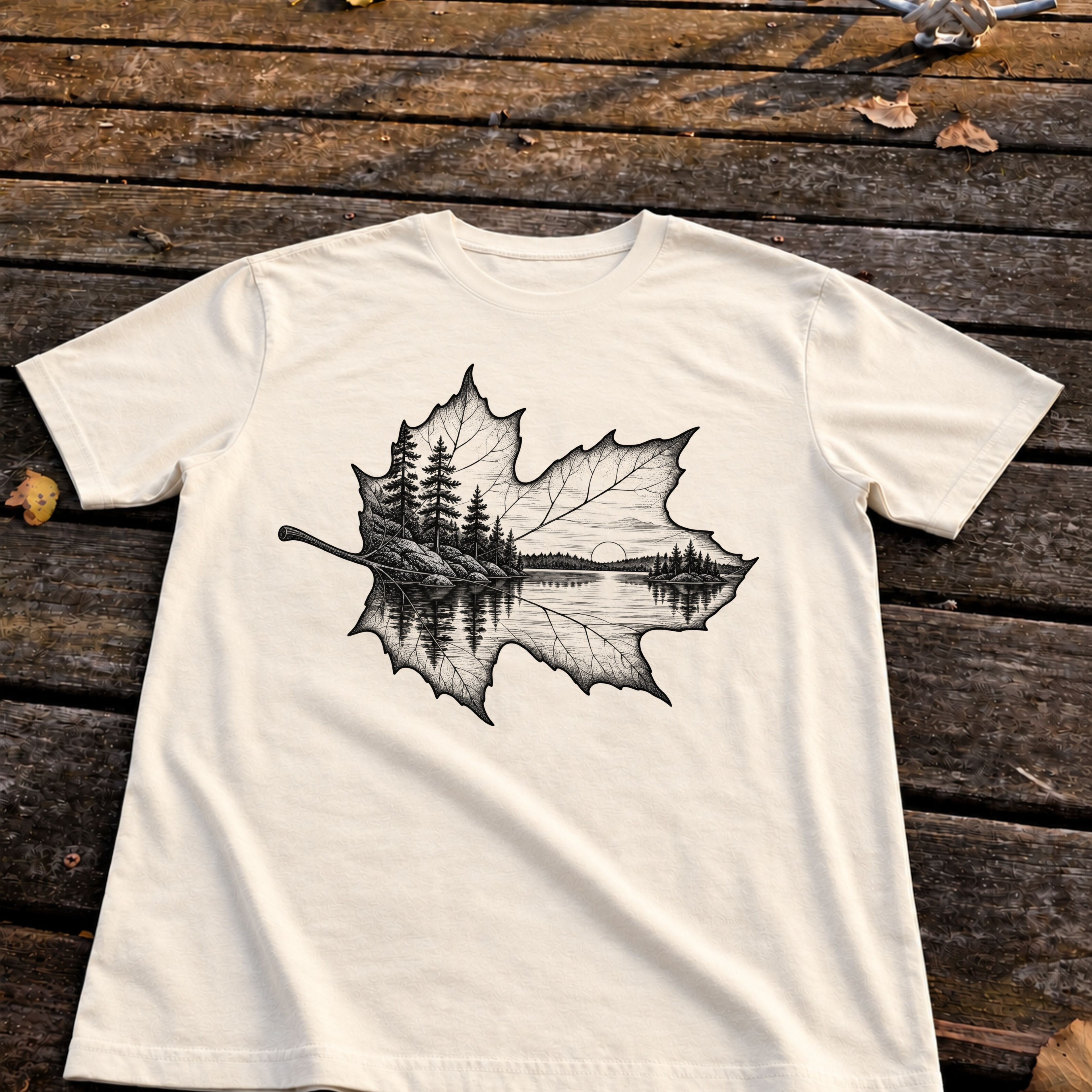 Shoreline Leaf Tee, Natural