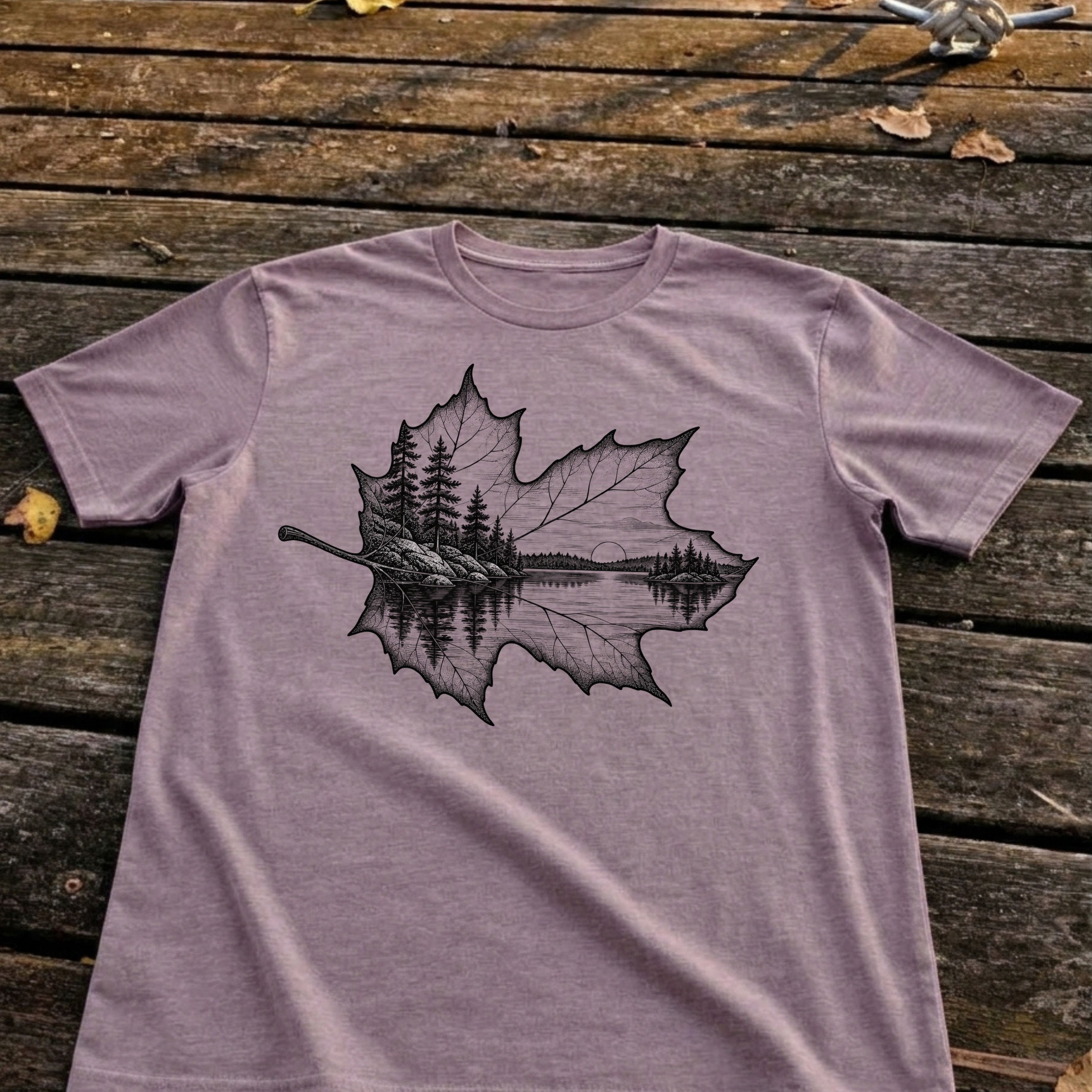 Shoreline Leaf Tee, Heather Purple