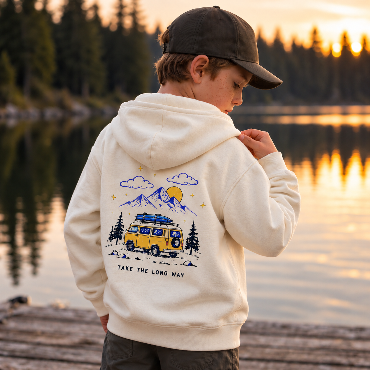 Adventure Van Hoodie | Youth, Ivory