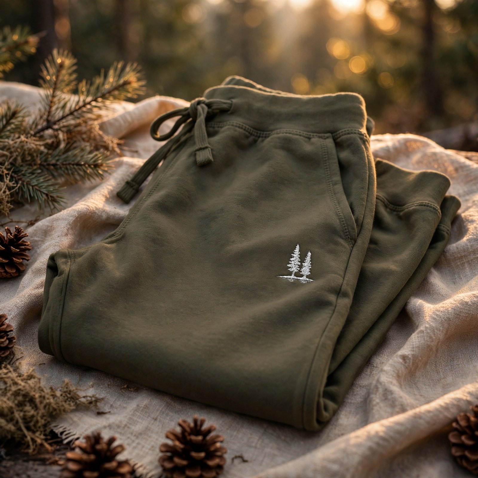 Twin Pines Joggers, Military Green